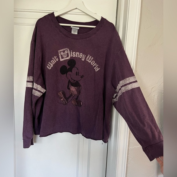 Disney World Mickey Sweatshirt 2X – Purple Vintage-Inspired Pullover, Plus Size - Picture 2 of 6